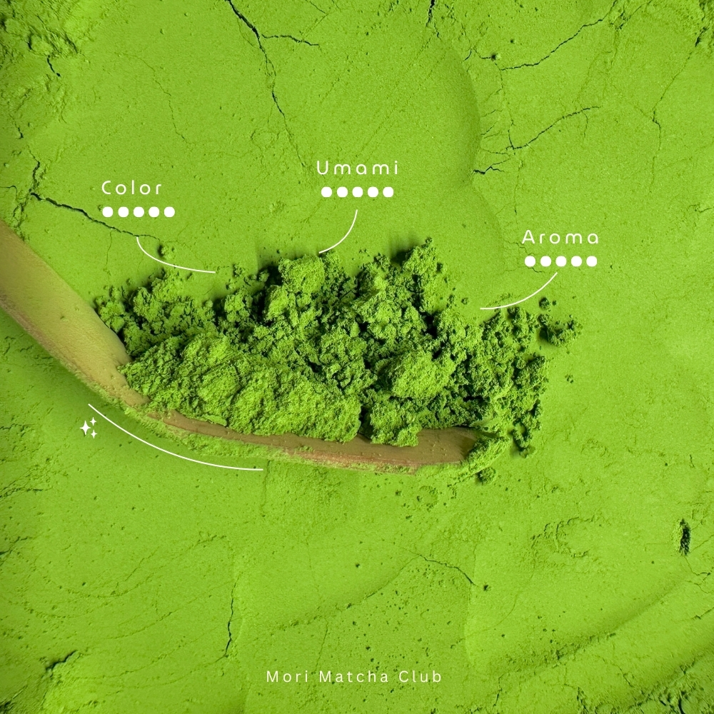 Iced matcha latte being poured